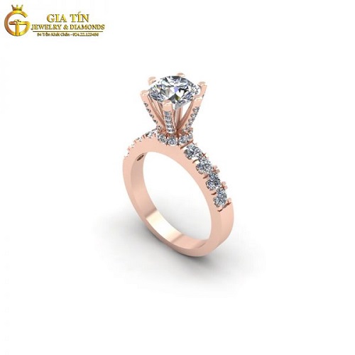 Nhẫn nữ Vàng hồng nhập khẩu 18k NU015
